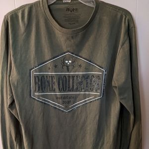 Bone Collector Mens M Khaki Green Long Sleeve Shirt